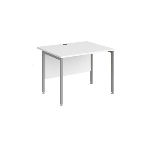 Straight Desk - H-Frame - 1000 - Silver - White
