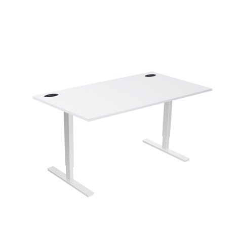Electric Height Adjustable Desk - 1600mm - White Frame - White