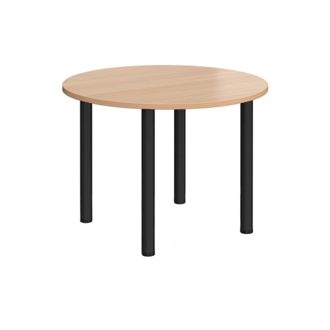 Circular Radial Leg Meeting Table - 1000 - Black - Beech