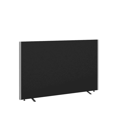 Floor Standing Fabric Screen - W1600 x D40 x H1200mm - Black