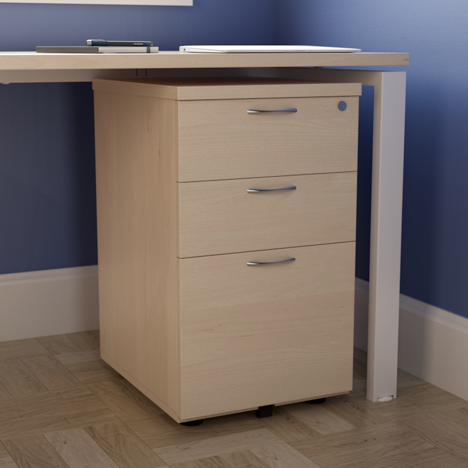 3 Drawer Tall Under Desk Mobile Pedestal
