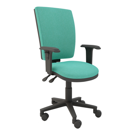 Squared Back Task Chair - Black Base - Adjustable Arms