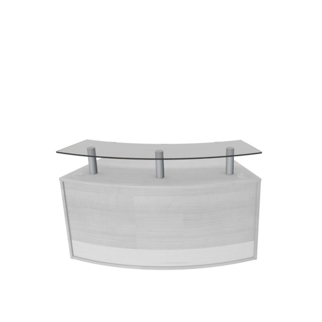 Reception Counters - Glass Shelf - W1531 x D350 x H210mm