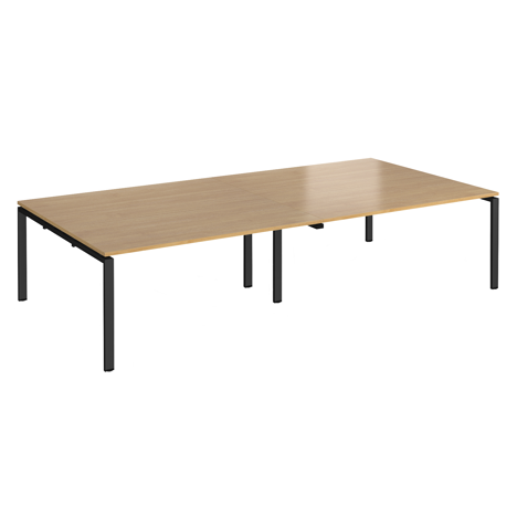 Adapt Rectangular Boardroom Table 3200 x 1600 - Black - Oak