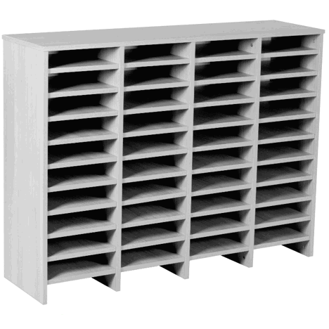 Post Sorter Hood Units - Pigeon Hole Units - 4 Bay - 44 Compartment - Light Grey
