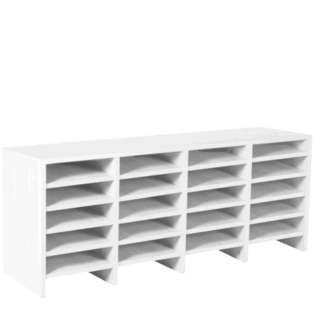 Post Sorter Hood Units - Pigeon Hole Units - 4 Bay - 24 Compartment - White