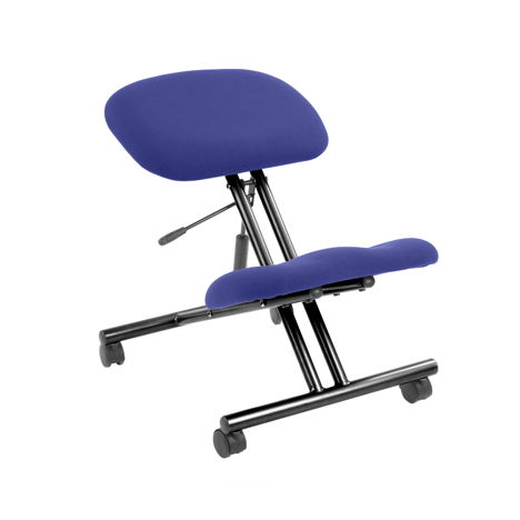 Kneeling Task Operator Stool - Black Frame - Stevia Blue
