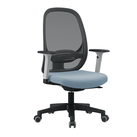Scirocco Mesh Office Chair - White Frame with Arms