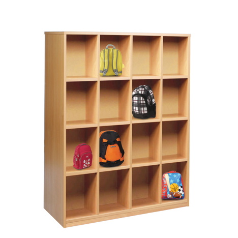 Bag Storage Unit - Beech - 16 Compartments