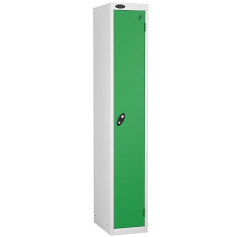 Education Lockers - Single Door - White Carcass - Autumn Green