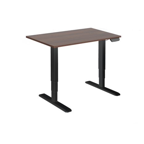 Electric Sit-Stand Desk with Dual Motors - 1200 - Black Frame - Walnut