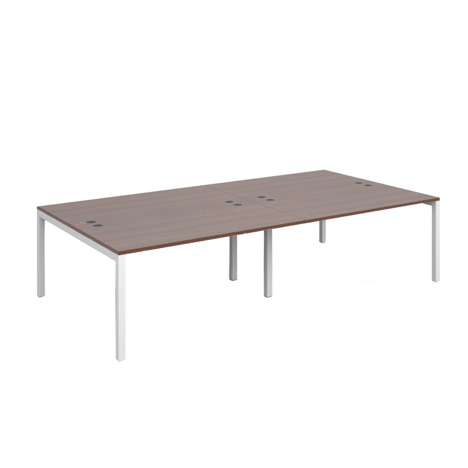 Connex Double Back to Back Desks - 2800 - White Frame - Walnut