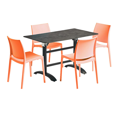 Maya Side Chairs Dining Set - Orange