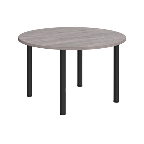 Circular Radial Leg Meeting Table - 1200 - Black - Grey Oak
