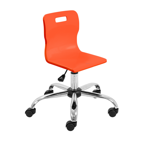 Titan Swivel Junior Chair - Chrome Base - Orange