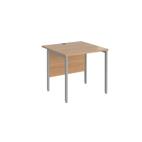 Straight Desk - H-Frame - 800 - Silver - Beech