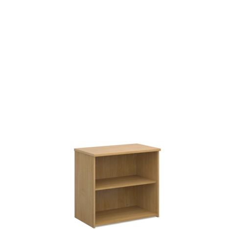Bookcases (Solid Back Panels) with Two Shelves - 740mm High - Oak