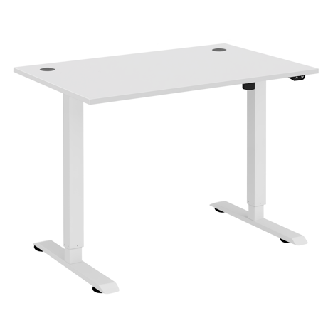 Electric Ergonomic Sit-Stand Workstation - 1200 - White Frame - White