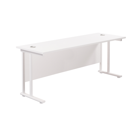 Rectangular Workstation 600mm Deep - W1800 - White Frame - White
