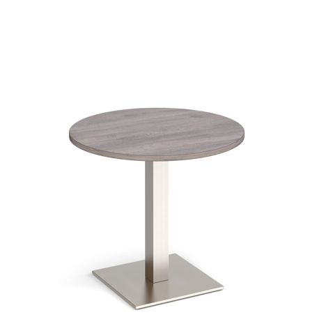 Brescia Circular Dining Table - Brushed Steel - Grey Oak