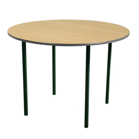 Round Classroom Table - Black Legs - Maple