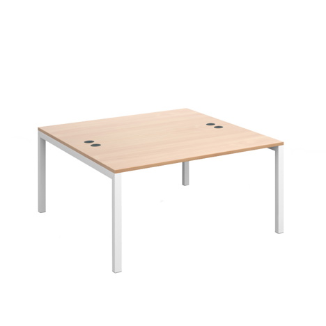 Connex Starter Units Back to Back - 1400 - White Frame - Beech