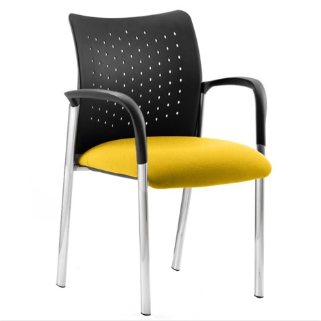 Academy Medium Back Chair - With Arms - Nylon Back - Senna Yellow