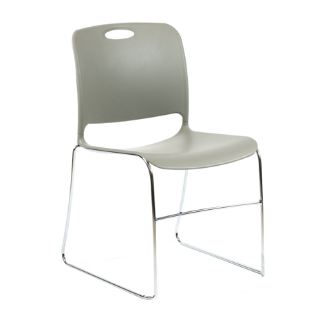 Maestro HD Stacking Chair - Chrome Frame - Warm Grey
