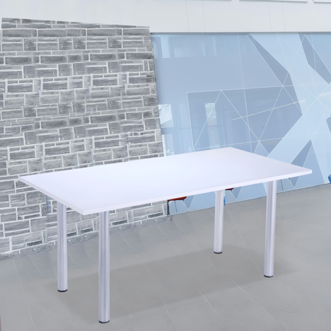 Meeting Room Table with Silver Tubular Legs