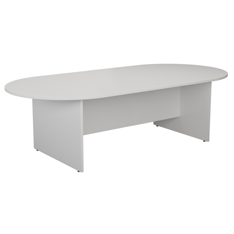 D-End Meeting Table - 2400 - White