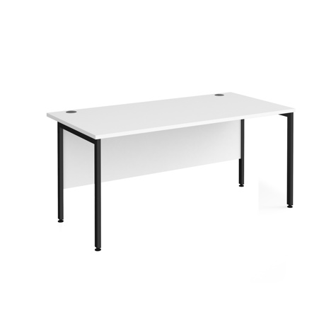 Straight Desk - H-Frame - 1600 - Black - White