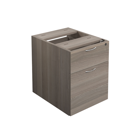2 Drawer Fixed Pedestal - Grey Oak