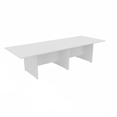 Rectangular Conference Tables with Straight Modesty Panel and Panel End Leg - 3000mm - White