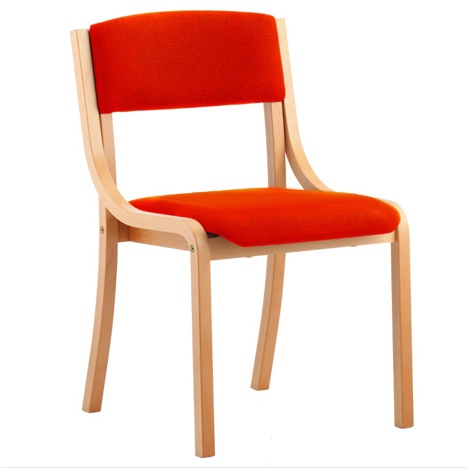 Madrid Beech Frame Meeting Chair - Without Arms - Tobasco Red