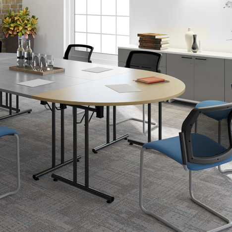 Semi Circular Folding Leg Table