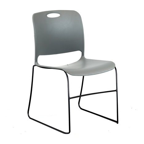 Maestro HD Stacking Chair - Espresso Metallic Frame - Blue Grey