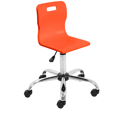 Titan Swivel Senior Chair - Chrome Base - Orange