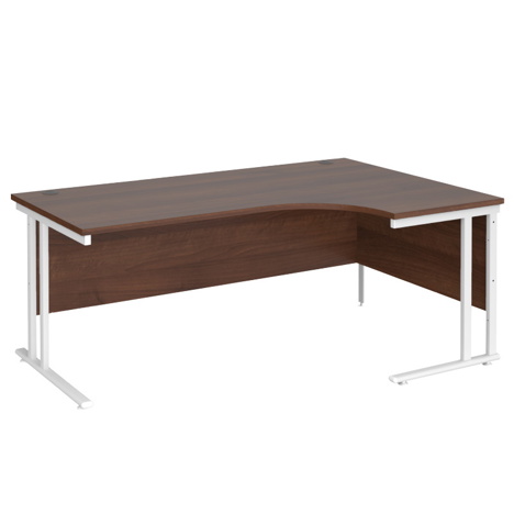 Radial Cantilever Workstation - 1800 - White - Right - Walnut