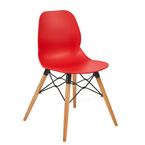 Aquilo Beech Leg Chair - Red
