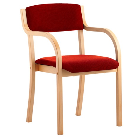Madrid Beech Frame Meeting Chair - With Arms - Bergamot Cherry