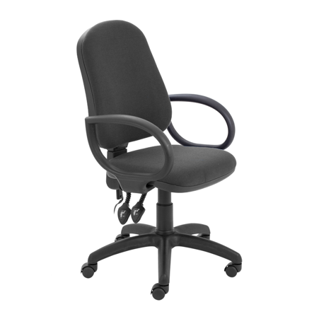 Calypso II High Back Operators Chair - Fixed Arms - Black