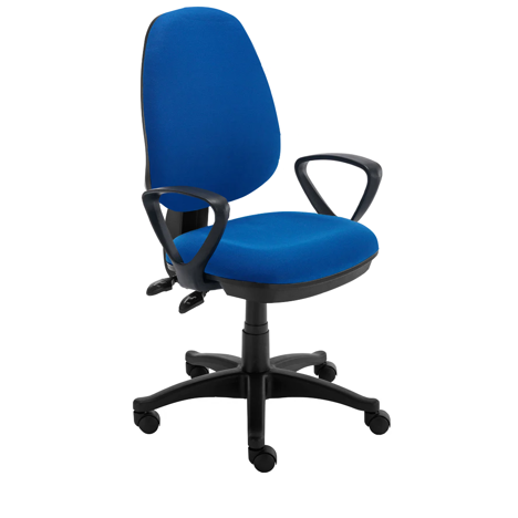 Versi Twin Lever Operator Chair - Fixed Arms - Blue