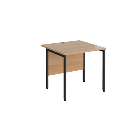 Straight Desk - H-Frame - 800 - Black - Beech