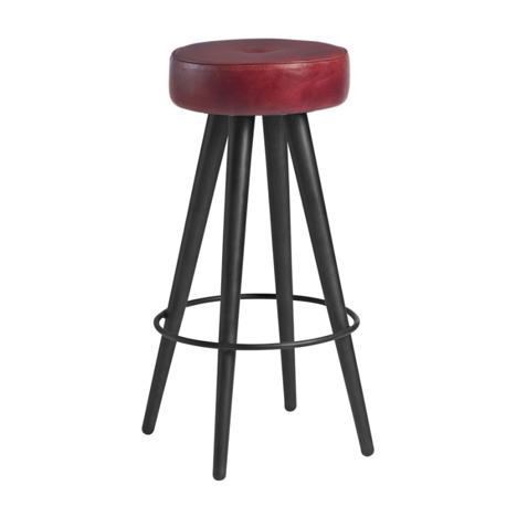 Malibu Upholstered High Stool - Red