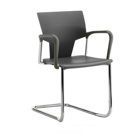 IKON Meeting and Boardroom Chair - With Arms - Cantilever Frame - Black