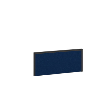 Straight Fabric Desktop Screen with Black Aluminium Frame - 1000mm - Blue