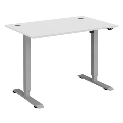 Electric Ergonomic Sit-Stand Workstation - 1200 - Silver Frame - White
