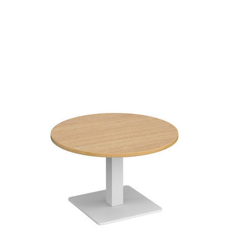 Brescia Circular Coffee Table - White - Oak