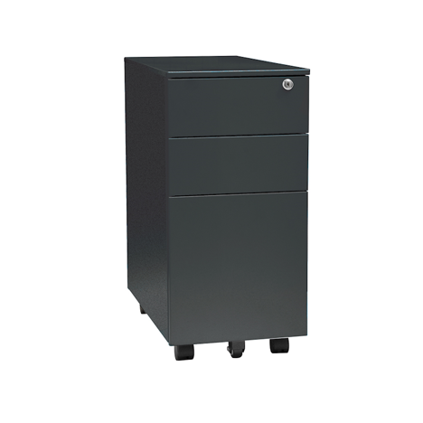 Steel Mobile Pedestal - Slim - Black