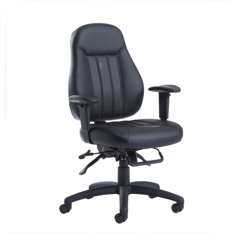 Zeus Leather Faced 24 Hour Task Chair - Medium Back